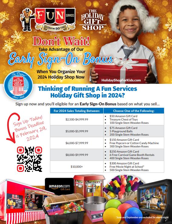 2024 Holiday Gift Shop Early Sign-On Bonus flyer